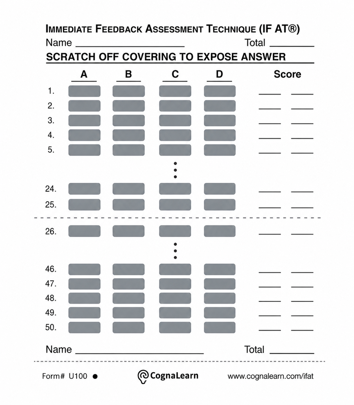 25/50-Question Forms